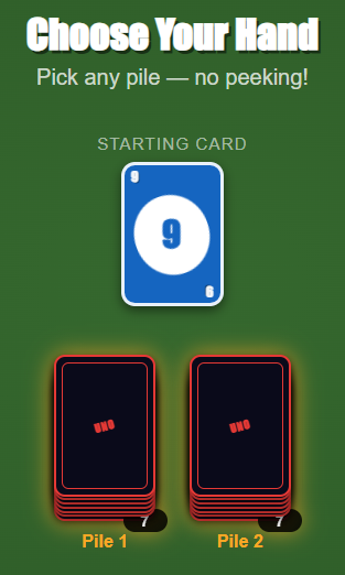 Choosing a pile at game start